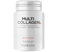 Codeage Cápsulas De Péptidos Multicolágeno, Suplemento De Colágeno Bovino Hidrolizado Y Alimentado Con Pasto Con Ashwagandha Y Bayas De Amla, Colágeno Para La Piel, El Cabello, 90 Cápsulas