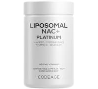Codeage Platino Nac+ Liposomal - N-Acetil-L-Cisteína Con Vitamina C, Selenio Y Matriz De Suministro Liposomal - Suplemento Vegano - Sin Ogm, Sin Gluten - 120 Cápsulas