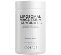 Codeage Suplemento Liposomal De Glicinato De Magnesio, Suministro Para 4 Meses, Quelato De Bisglicinato, Cápsulas De Mineral Quelatado, Biodisponible, Sin Ogm, Vegano, Sin Gluten, 120 Cápsulas