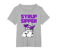 Codeine Lean - Vaso Doble de Espuma de poliestireno, Color Morado Camiseta, Mujer Tallas Grandes, Gris Jaspeado, 6XL Grande