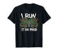 Coder Devops I Run It On Prod Hacker Skull Camiseta
