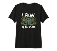 Coder Devops I Run It On Prod Hacker Skull Camiseta Premium
