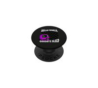 Coder Hello World Goodbye Sleep Computer Science Retro PopSockets PopGrip Adhesivo