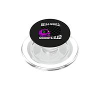 Coder Hello World Goodbye Sleep Computer Science Retro PopSockets PopGrip para MagSafe