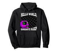 Coder Hello World Goodbye Sleep Computer Science Retro Sudadera con Capucha