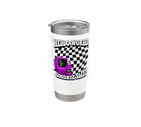 Coder Hello World Goodbye Sleep Computer Science Retro Vaso térmico de acero inoxidable de doble pared