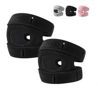 Codera deportiva ajustable para alivio del dolor, manga de compresión transpirable con silicona para estabilizador para tenis, golf, correr, gimnasio, entrenamiento, rosa (negro-2 piezas)