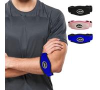 Codera Desarrollada por Médicos - Cincha para Codo de Tenista y Golfista - Para Epitrocleitis y Epicondilitis Brazalete - Brazo Izquierdo y Derecho - Incluye Manual Sanitario (Azul, 1 Unidad)