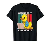 Coders Do It Byte By Byte | Rubber Duck | Codificación de programación Camiseta
