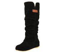 Codgirl para Mujeres Botas de Invierno de Techo bajo de tacón Boots Laterales Boties Western Warm Non Slip Outdoor Cowboy