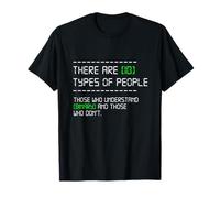 Codificación Programación Software PC Programador Tipos de personas Computadora Nerd IT Binario Código Regalo Camiseta Negra Talla S Manga Larga Jersey Invierno Mujer