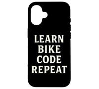 Codificación y Ciclismo Funny Learn Code Repeat Carcasa para iPhone 16