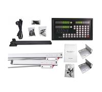 Codificador de escala lineal, Pantalla de lectura digital DRO-2V CA 90-260 V y 2 piezas de regla de rejilla codificadora de e de vidrio lineal de 0-1000 mm for fresadoras de torno(0.001mm complete kit