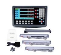 Codificador de Escala Lineal, SDS2-3VA 3 Eje LCD Kit de lectura digital y 3 piezas. Ka-300 Codificadores de escala lineal de vidrio for molinillo de torno Millilling(0.005mm complete set)