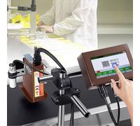 Codificador De Inyección De Tinta En Línea, Máquina Codificadora De Fecha Con Pantalla Táctil, Impresora De Inyección De Tinta Industrial,Para Código Qr/Código Barras/Etiqueta/Imagen 12.7mmWidth-Black