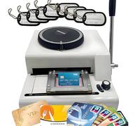 Codificador de placas de identificación de acero inoxidable, grabador manual de tarjetas de crédito, máquina de estampado de metal de acero inoxidable, con 30 placas de identificación de aluminio.