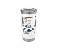 Codificador - Eat Sleep Code Repeat Programming Coding G unny Vaso térmico de acero inoxidable de doble pared