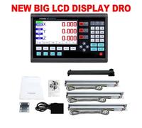 Codificador lineal, NUEVO Juego de LCD grande Lectura digital de 3 ejes Kit con 3 PCS 5U Scales lineales de 50 a 1000 mm for máquinas de torno de molino YH800-3(NEW BIG LCD DRO SET)