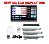 Codificador lineal, Yh800 Kit de ajuste de lectura digital LCD y escala lineal 0-1000mm Encoder lineal for molino de torno Cnc Máquinas(NEW BIG LCD DRO SET)