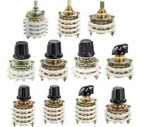 Codificador rotativo 1pc Selector de interruptor 4 polo 4/5/8/11 Posición 2/4 CANAL DE BANDA MECHO CON EL PIEMA PLAST(4P4T K18 1)