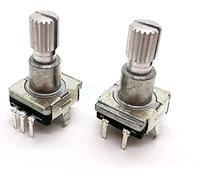 Codificador rotativo 5pcs EC11 Interruptor de codificador sin botón PUSH Gire a la izquierda o a derecha restablecer el 5PIN SMD Manejar eje ciruela 16.5 mm