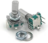 Codificador rotatorio 2 piezas Codador rotativo de la mitad/eje pluma, longitud manija 15 mm/ 20 mm Switch/ EC11 / Potenciómetro digital con interruptor 5pin(Half 20mm)