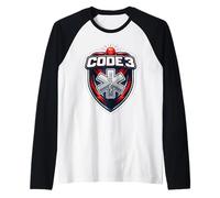 Código 3 Tres Divertido Argot paramédico Dentro Broma EMT EMS Camiseta Manga Raglan
