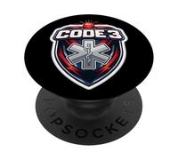 Código 3 Tres Divertido Argot paramédico Dentro Broma EMT EMS PopSockets PopGrip Adhesivo
