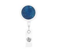 Código binario azul del programador,Portatarjetas retráctil, portatarjetas enrollable con clip para identificación y pinza de cocodrilo.