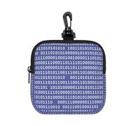 Código Binario de Programador Morado,Bolsa de Almacenamiento Cuadrada con Cremallera, Monedero de Neopreno, Carteras pequeñas, Monedero pequeño, Monedero