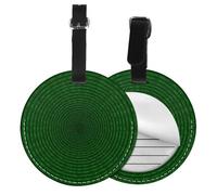 Código circular binario del programador,Etiquetas de equipaje de cuero sintético con nombre, etiquetas de viaje duraderas, 2 unidades