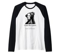 Código como una Poeta Ada Lovelace Camiseta Manga Raglan