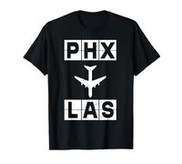 Código de Aeropuerto PHX a Las Ruta de avión Phoenix Las Vegas Camiseta