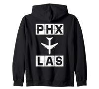 Código de Aeropuerto PHX a Las Ruta de avión Phoenix Las Vegas Sudadera con Capucha
