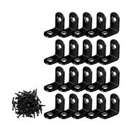 Código de ángulo de metal l, Paquete de 10 soportes de esquina en forma de L de hierro negro, varios tamaños, for estantes(20pcs-2x2cm)