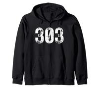 Código de área 303 Denver Colorado Teléfono Móvil Código de Área 303 Sudadera con Capucha