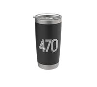Código de área de Atlanta Georgia 470 Local Resident Patriot America Vaso térmico de acero inoxidable de doble pared