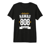 Código de área de Hawái 808 Distressed Authentic USA State Dark Camiseta Premium