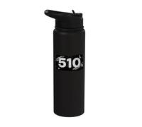 Código de área de Oakland 510 Ropa de calle East Bay Grunge Stainless Steel Insulated Water Bottle