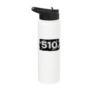 Código de área de Oakland 510 Ropa de calle East Bay Grunge Stainless Steel Insulated Water Bottle