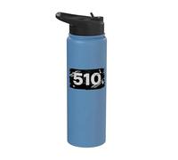 Código de área de Oakland 510 Ropa de calle East Bay Grunge Stainless Steel Insulated Water Bottle