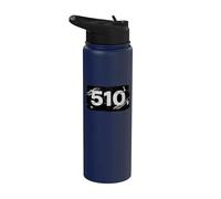 Código de área de Oakland 510 Ropa de calle East Bay Grunge Stainless Steel Insulated Water Bottle
