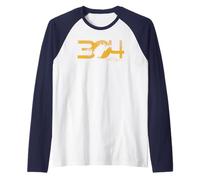 Código de área de WV 304 Vintage West Virginia Nacido Criado Local Camiseta Manga Raglan
