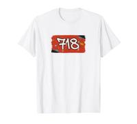 Código de área NYC 718 Graffiti New York Streetwear Grunge Camiseta gráfica económica, Hombre, Blanco, XL