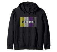 Código de Barras de Bandera no binaria Asumir Nada Mes del Orgullo Queer Sudadera con Capucha