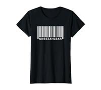 Código de Barras inestimable. Camiseta gráfica económica, Mujer, Negro, L