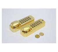 Código de bloqueo digital de teclado de doble teclado contraseña Puerta de hierro resistente al agua Garden Bloque(Gold)