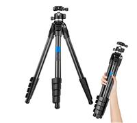 Código de Cámara de 63.4 Pulgadas con Cabezal de Pelota Panorama de 360 °, Trípodes DSLR de Viaje Livianos Al Aire Libre, Videocámaras de Aluminio Profesionales de Video