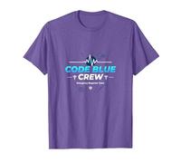 Código de Enfermera de Emergencia Blue Crew Response Team Gift Camiseta, Hombre, Morado Jaspeado, 3XL