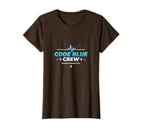 Código de Enfermera de Emergencia Blue Crew Response Team Gift Camiseta, Mujer, Marrón, M